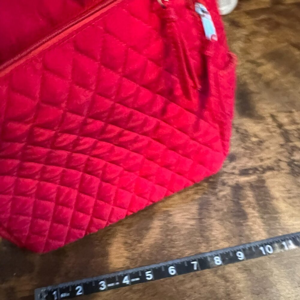Red Quilted Mini Small backpack - Picture 6 of 7